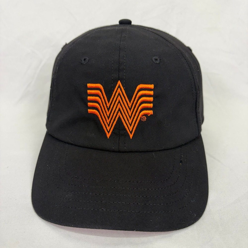 Whataburger Baseball Cap Flying W Logo Unisex OSFA Black Orange Strapback